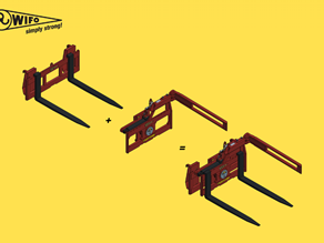 Attachment of box rotator to front loader/telehandler